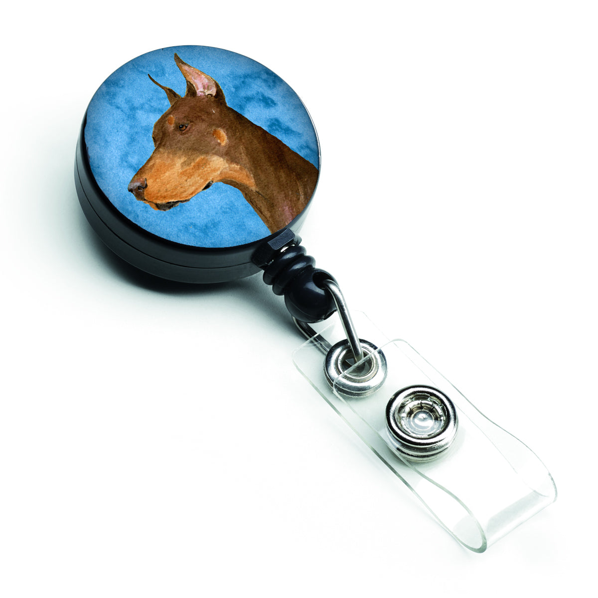 Doberman  Retractable Badge Reel or ID Holder with Clip SS4744