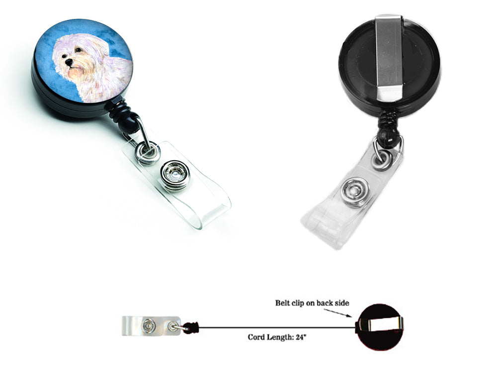 Maltese  Retractable Badge Reel or ID Holder with Clip SS4757.