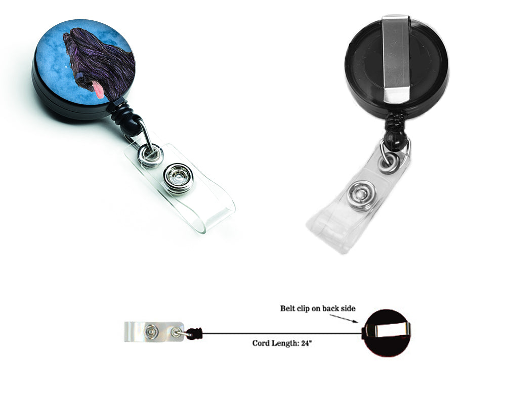 Briard  Retractable Badge Reel or ID Holder with Clip SS4765.