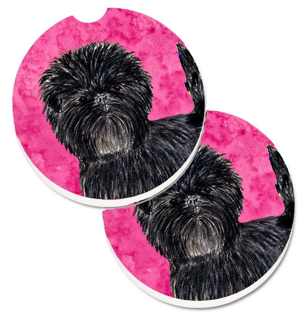 Pink Affenpinscher Set of 2 Cup Holder Car Coasters SS4787-PKCARC by Caroline's Treasures
