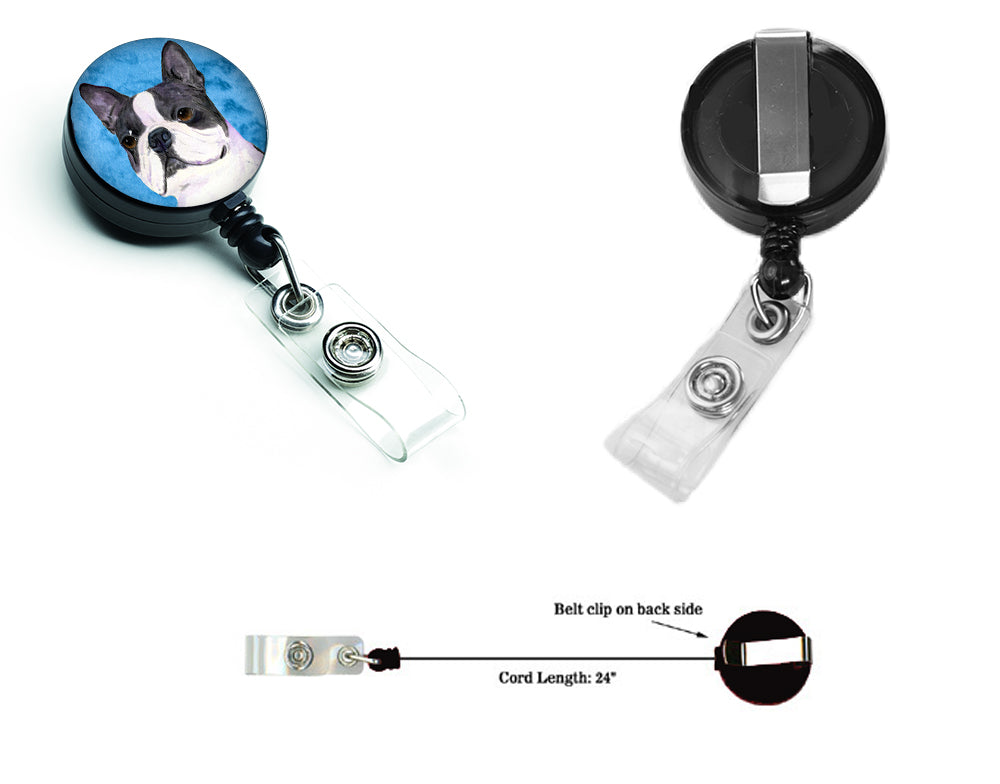 Boston Terrier  Retractable Badge Reel or ID Holder with Clip SS4792.