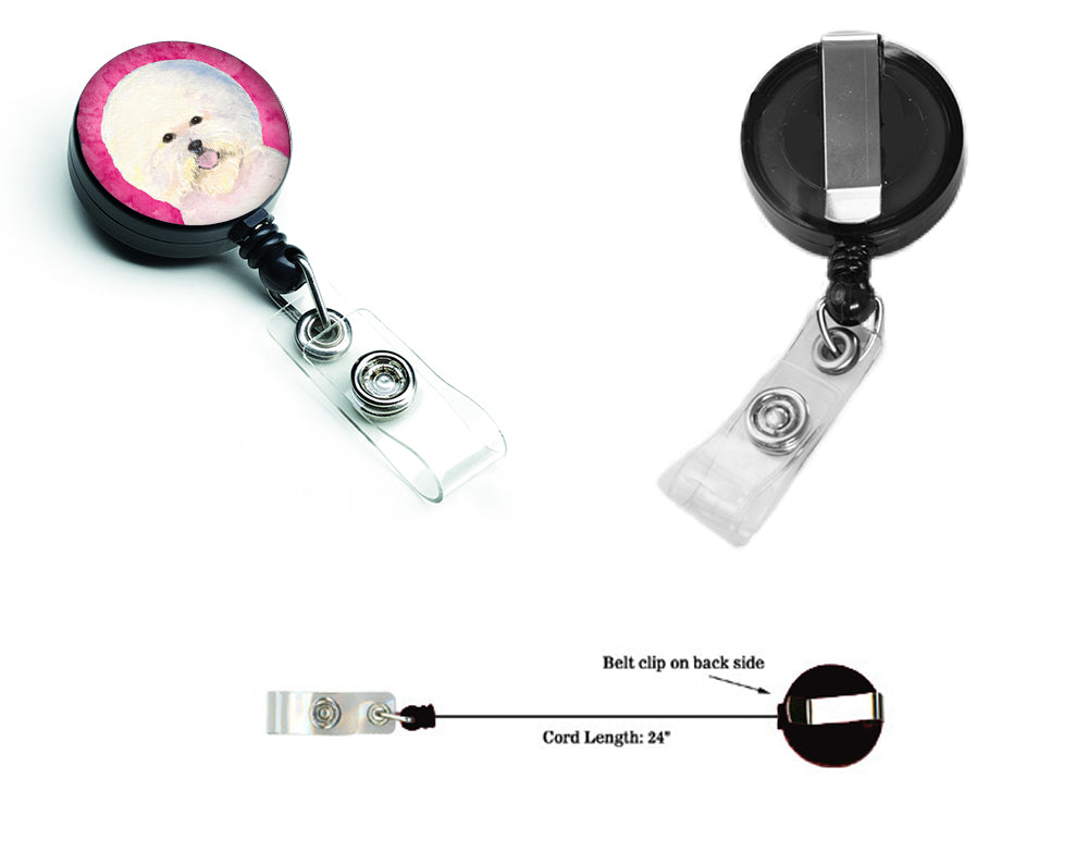 Bichon Frise  Retractable Badge Reel or ID Holder with Clip SS4802