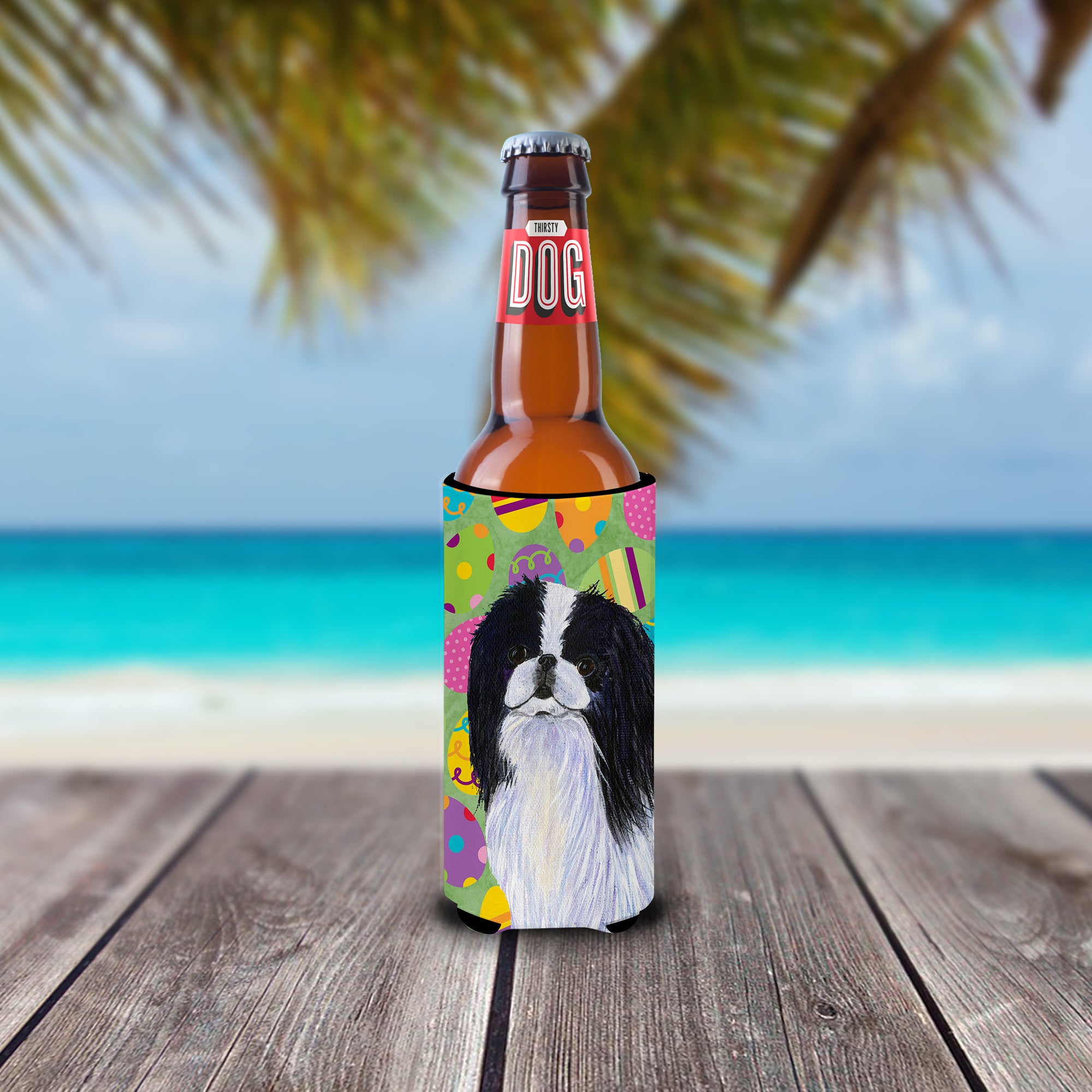 Japanese Chin Easter Eggtravaganza Ultra Beverage Insulators for slim cans SS4812MUK.