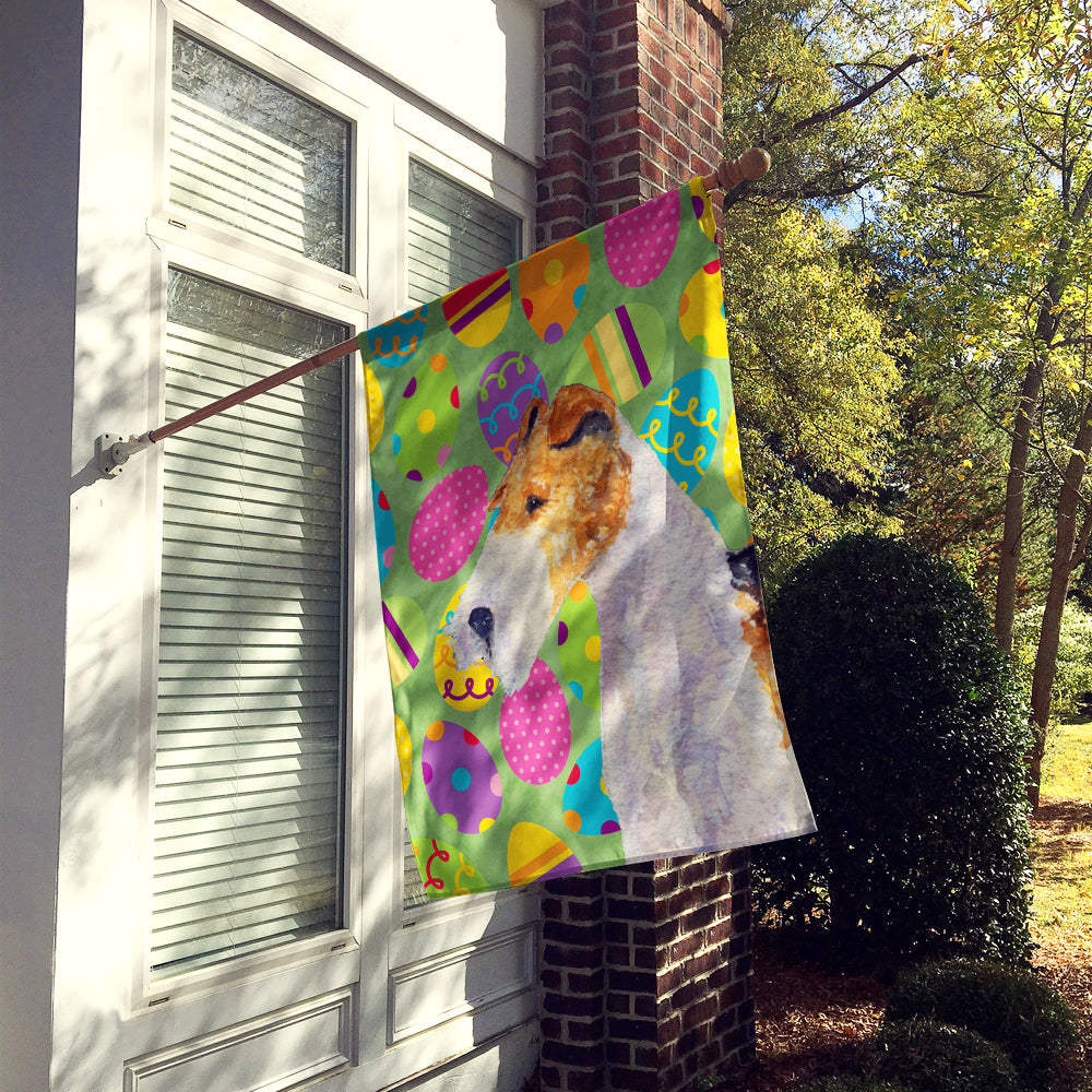 Fox Terrier Easter Eggtravaganza Flag Canvas House Size