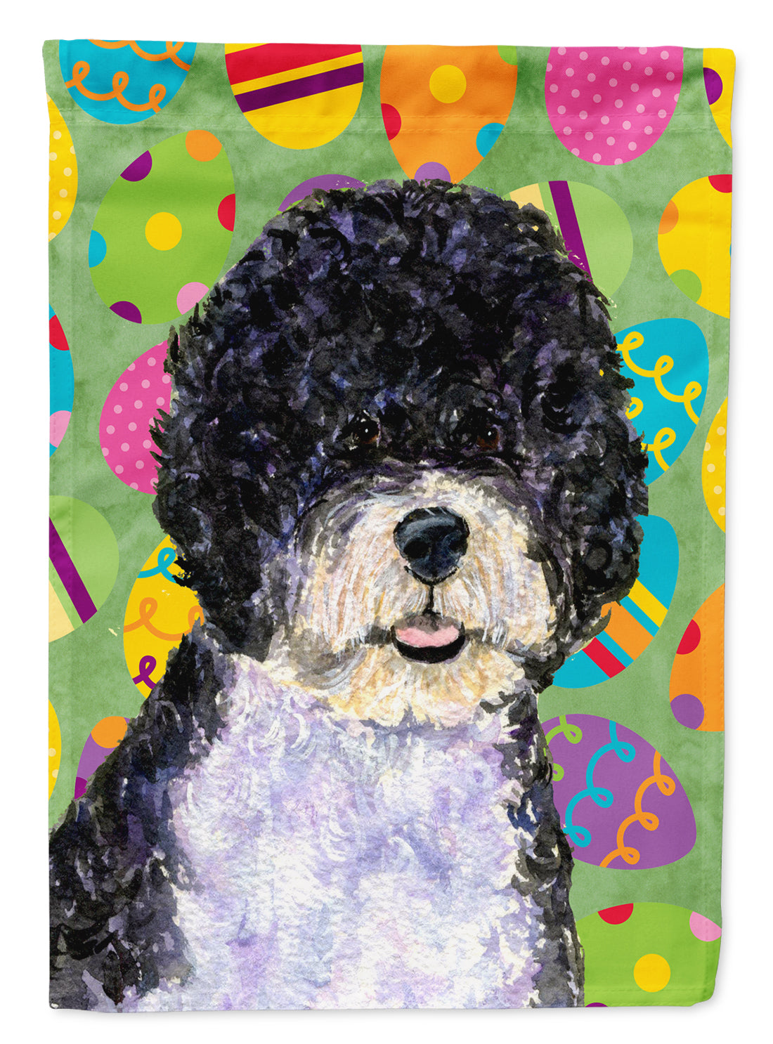 Portuguese Water Dog Easter Eggtravaganza Flag Canvas House Size