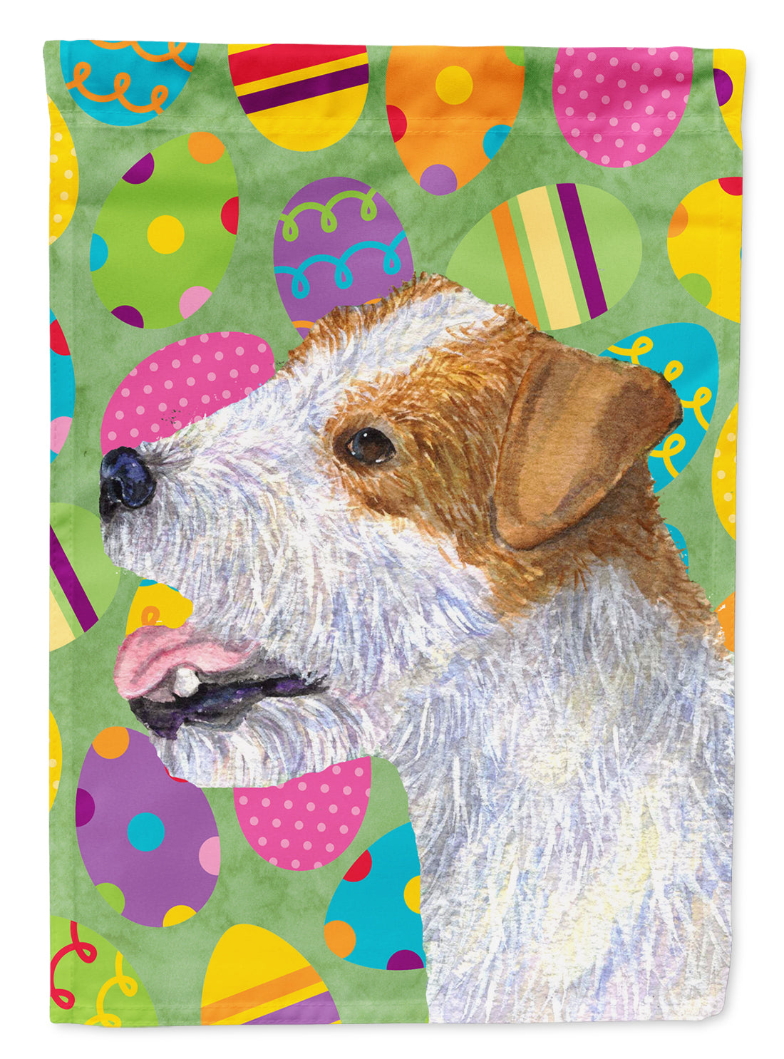 Jack Russell Terrier Easter Eggtravaganza Flag Garden Size