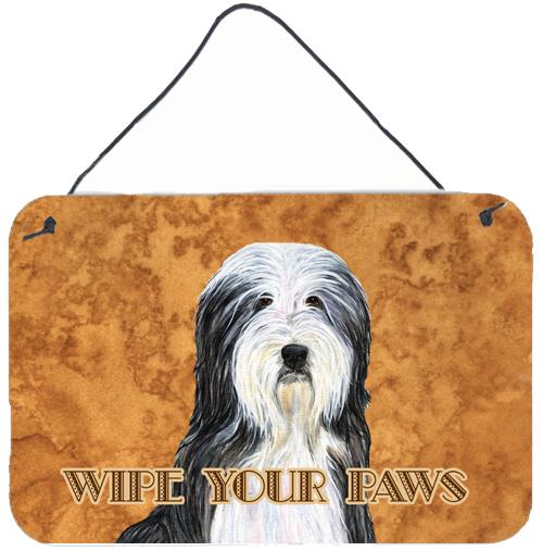 Bearded Collie Wipe your Paws Aluminium Metal Wall or Door Hanging Prints by Caroline's Treasures