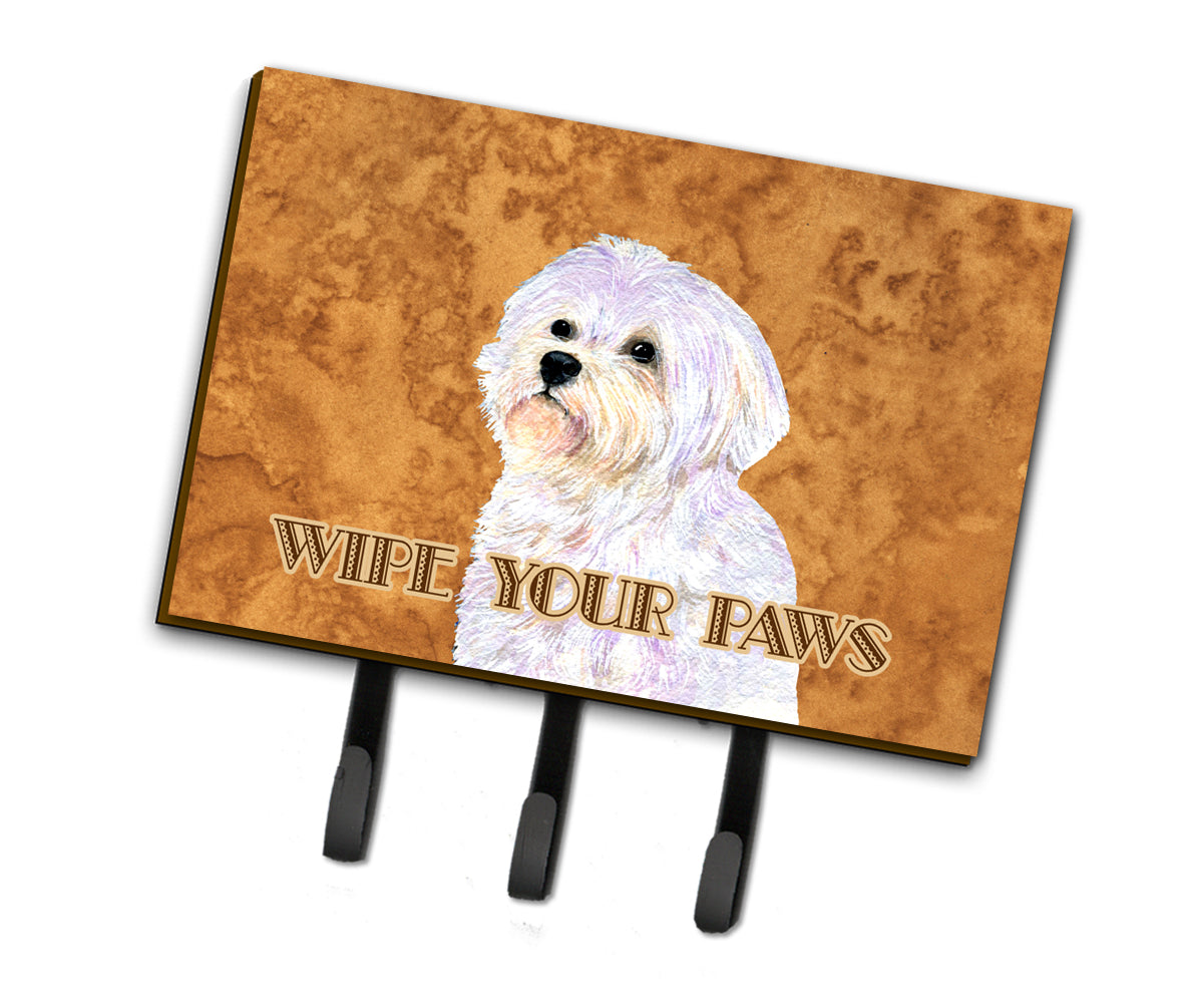 Puppy Cut Maltese Wipe your Paws Leash or Key Holder
