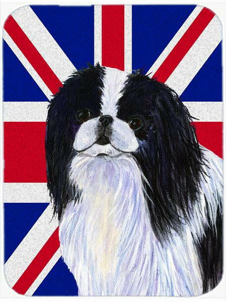 Japanese Chin with English Union Jack British Flag Glass Cutting Board Large Size SS4909LCB by Caroline's Treasures