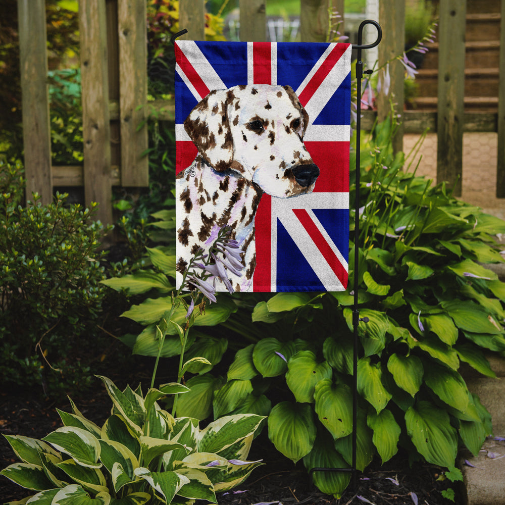 Dalmatian with English Union Jack British Flag Flag Garden Size