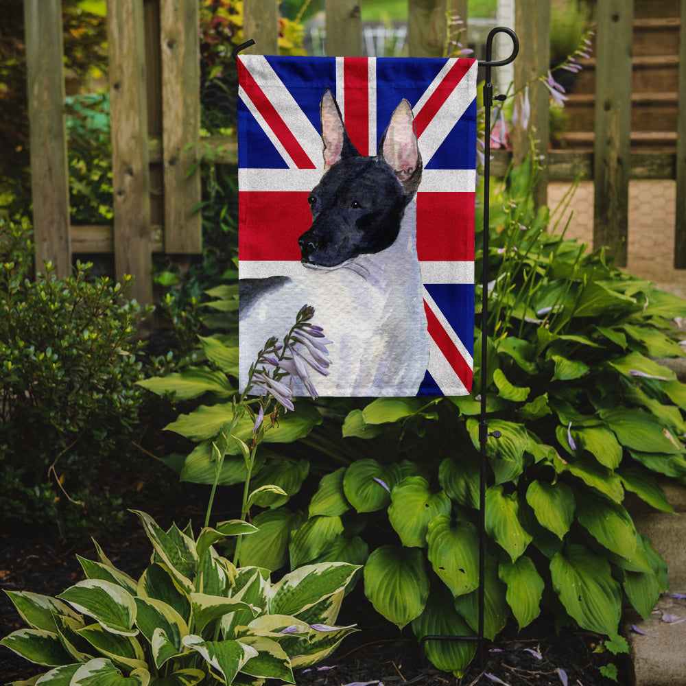 Rat Terrier with English Union Jack British Flag Flag Garden Size SS4922GF