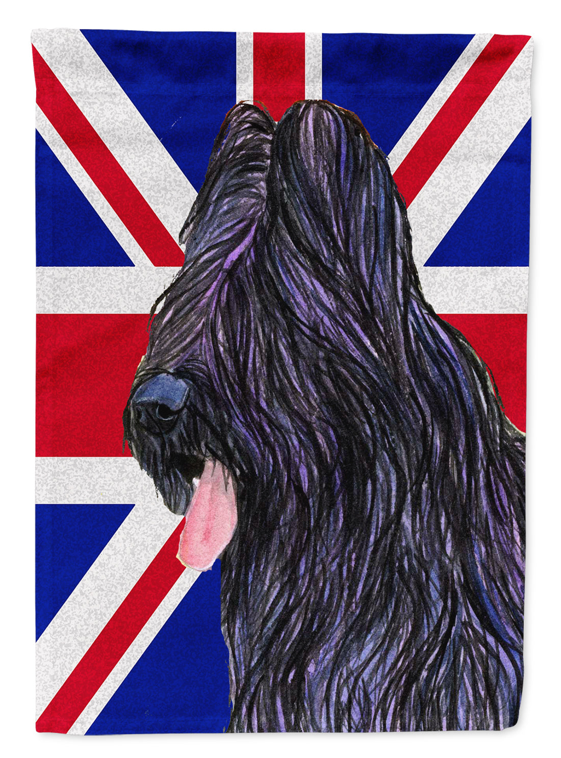 Briard with English Union Jack British Flag Flag Canvas House Size SS4931CHF