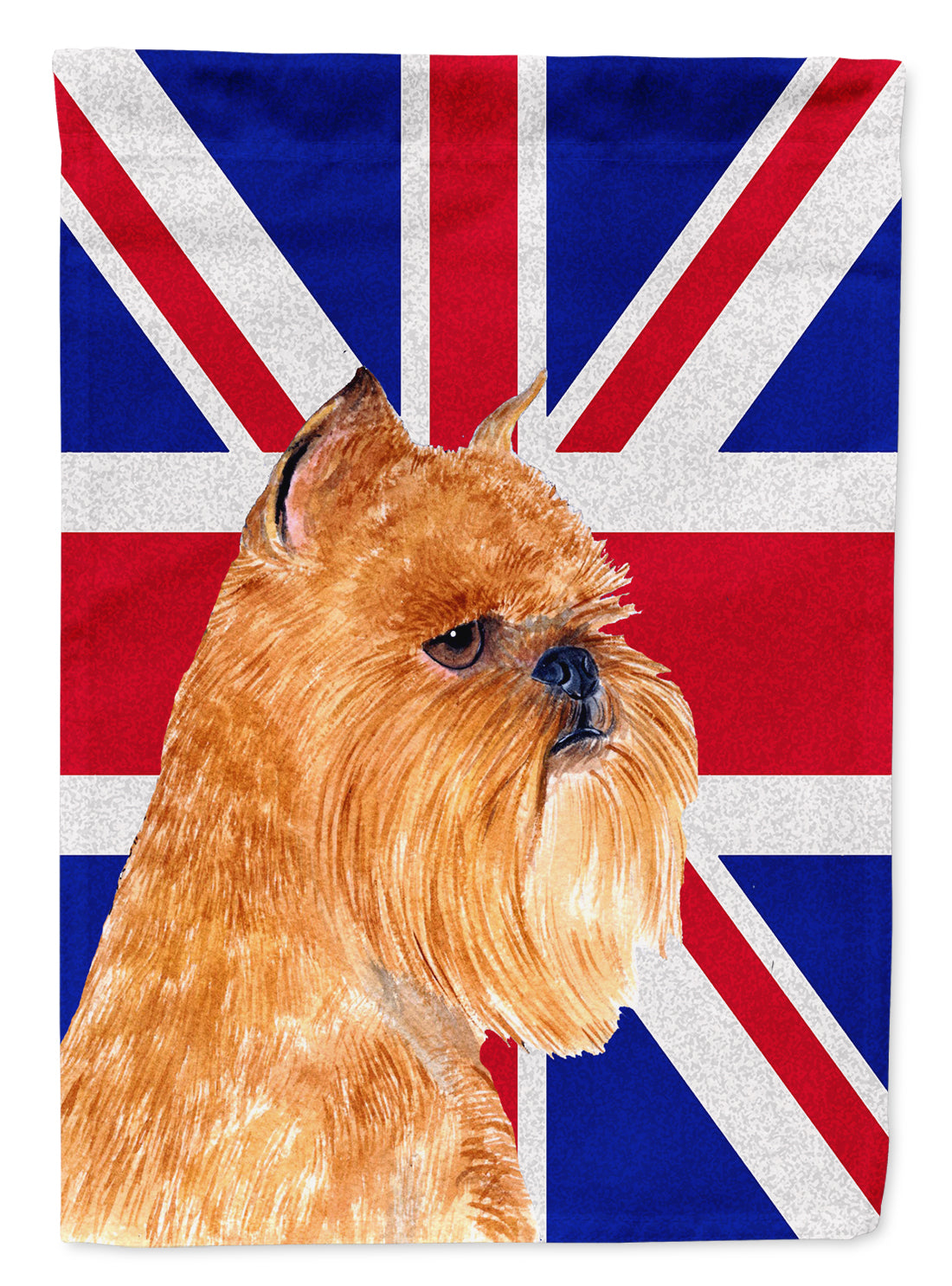 Brussels Griffon with English Union Jack British Flag Flag Canvas House Size SS4936CHF