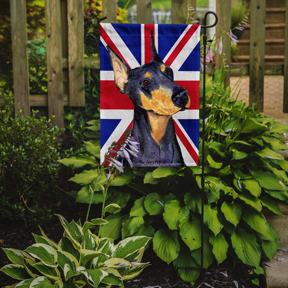 Doberman with English Union Jack British Flag Flag Garden Size SS4937GF