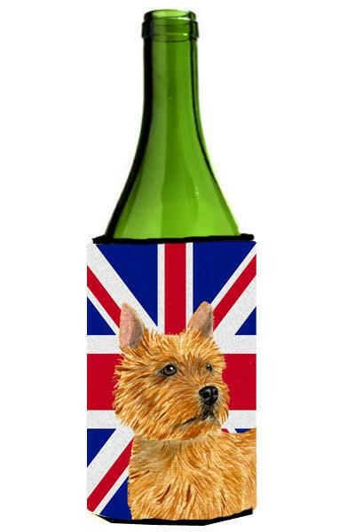 Norwich Terrier with English Union Jack British Flag Wine Bottle Beverage Insulator Hugger SS4941LITERK by Caroline's Treasures