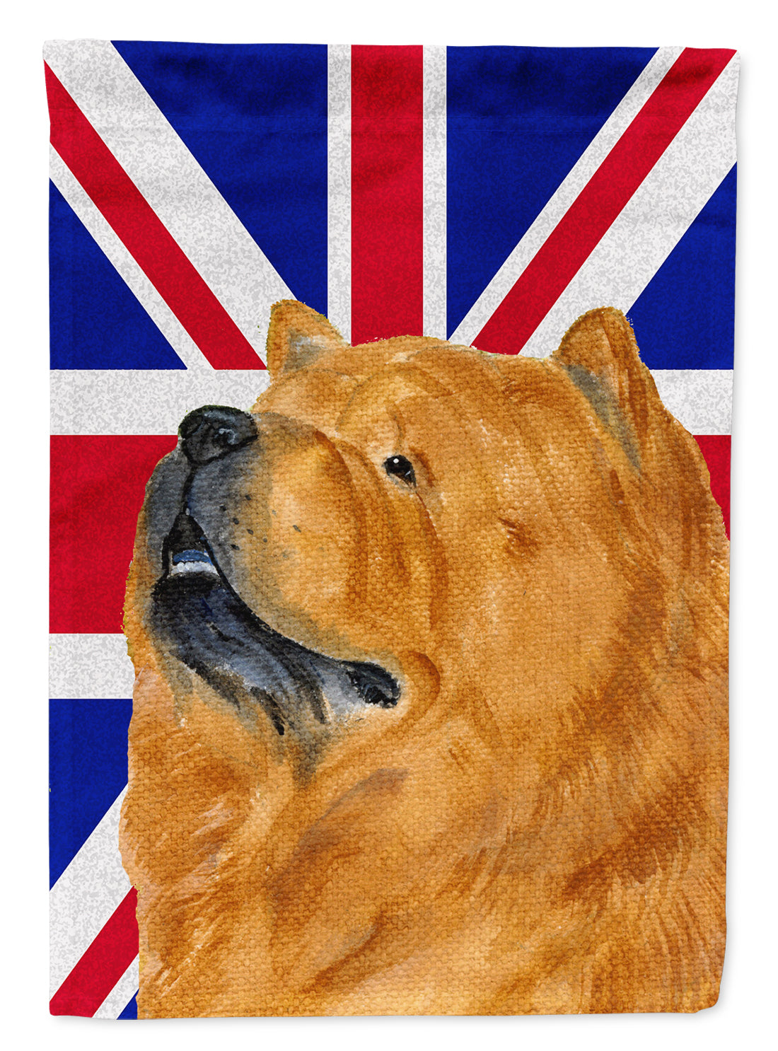 Chow Chow with English Union Jack British Flag Flag Canvas House Size SS4944CHF