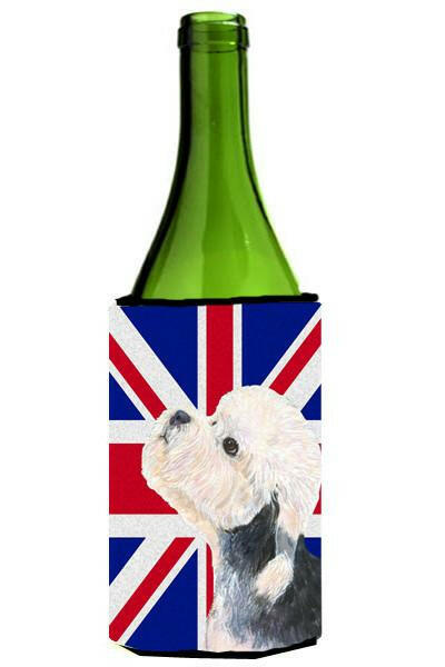 Dandie Dinmont Terrier with English Union Jack British Flag Wine Bottle Beverage Insulator Hugger SS4945LITERK by Caroline's Treasures