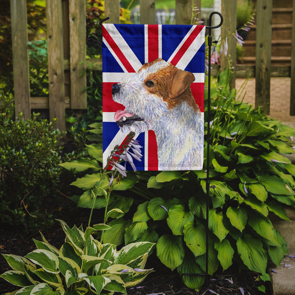 Jack Russell Terrier with English Union Jack British Flag Flag Garden Size SS4946GF