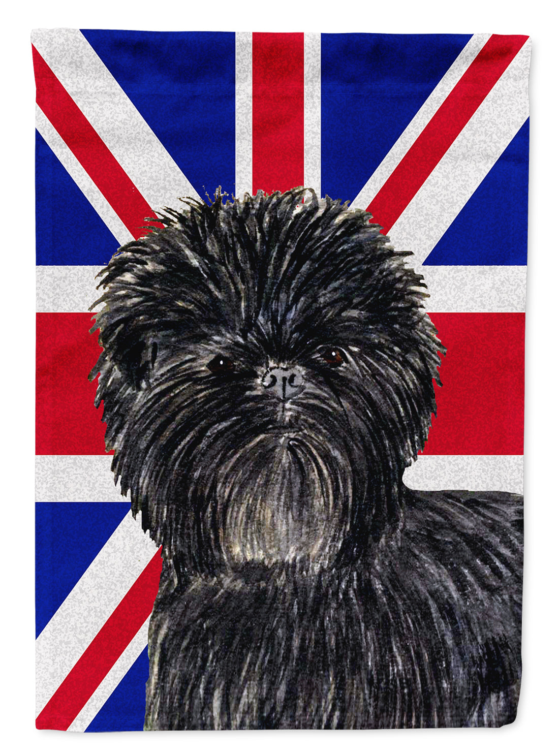 Affenpinscher with English Union Jack British Flag Flag Canvas House Size SS4953CHF