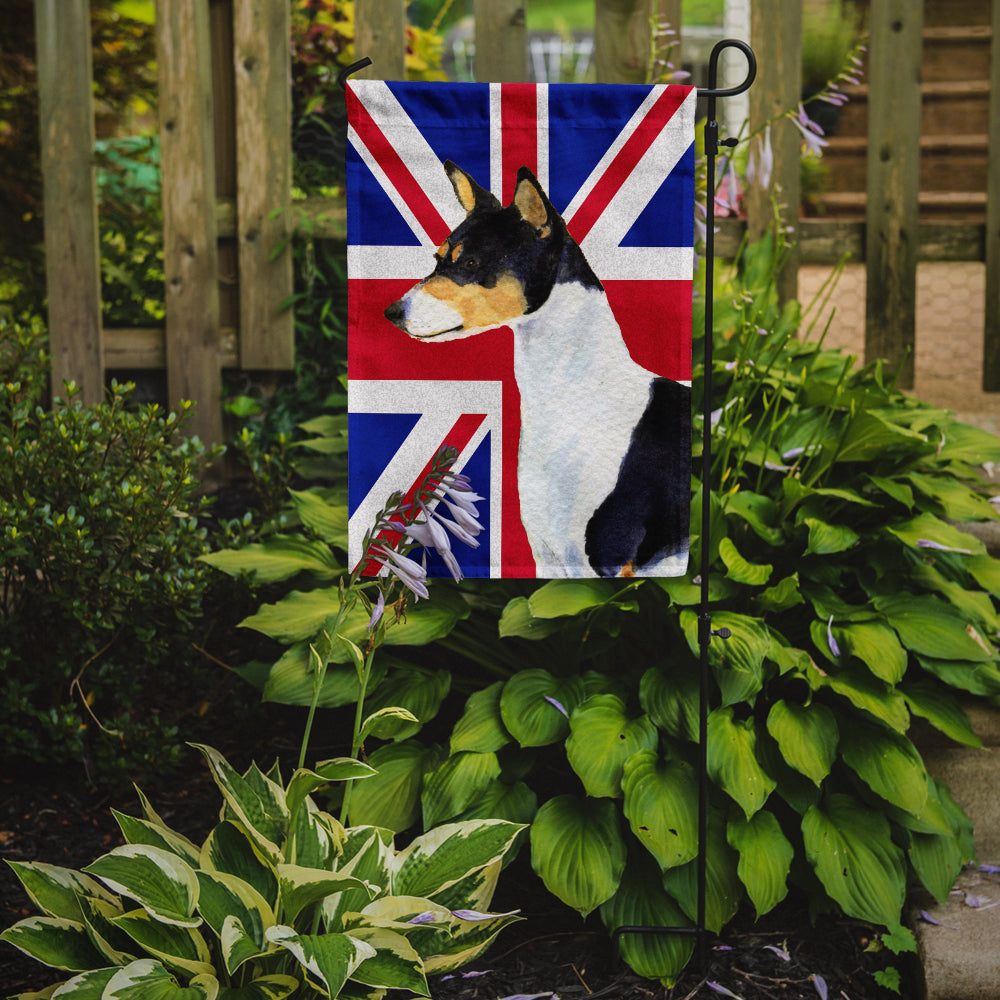 Basenji with English Union Jack British Flag Flag Garden Size SS4956GF
