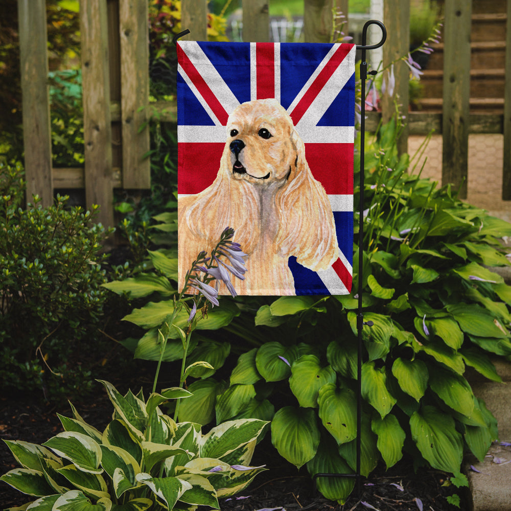 Cocker Spaniel Buff with English Union Jack British Flag Flag Garden Size