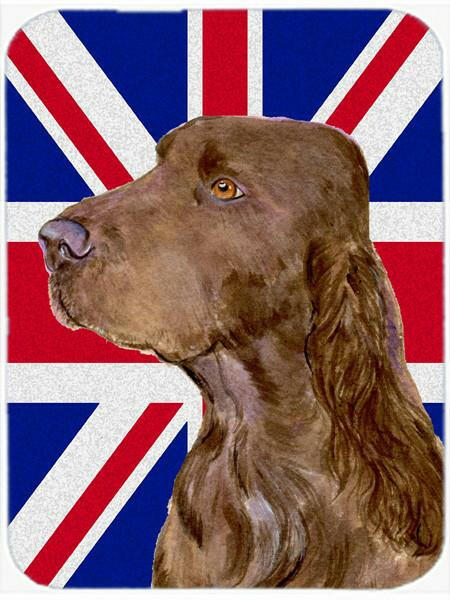 Field Spaniel with English Union Jack British Flag Glass Cutting Board Large Size SS4967LCB by Caroline's Treasures