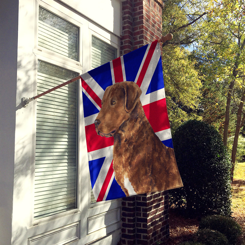 Curly Coated Retriever with English Union Jack British Flag Flag Canvas House Size SS4973CHF