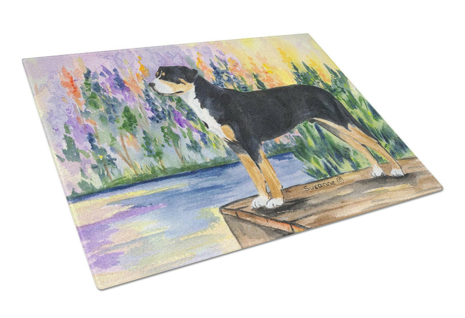 Greater Swiss Mountain Dog Glass Cutting Board Large by Caroline's Treasures