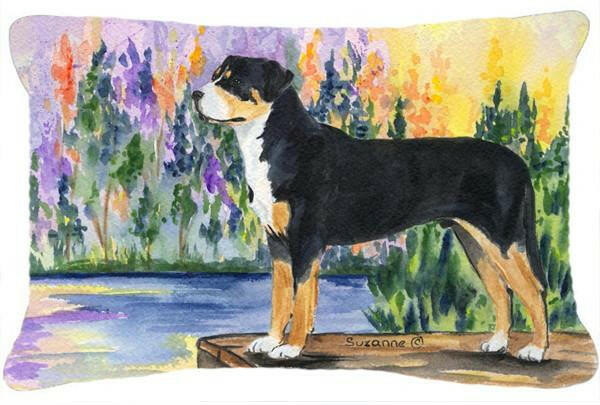 Greater Swiss Mountain Dog Decorative   Canvas Fabric Pillow by Caroline's Treasures