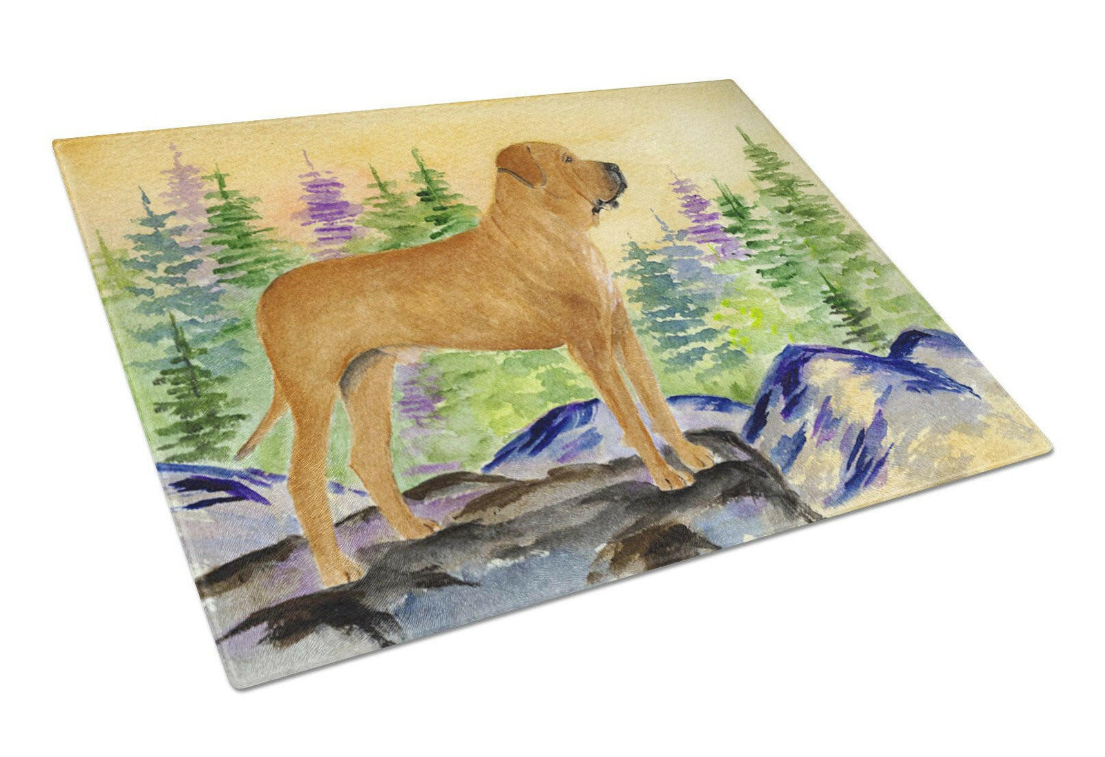 Tosa Inu Glass Cutting Board Large by Caroline's Treasures
