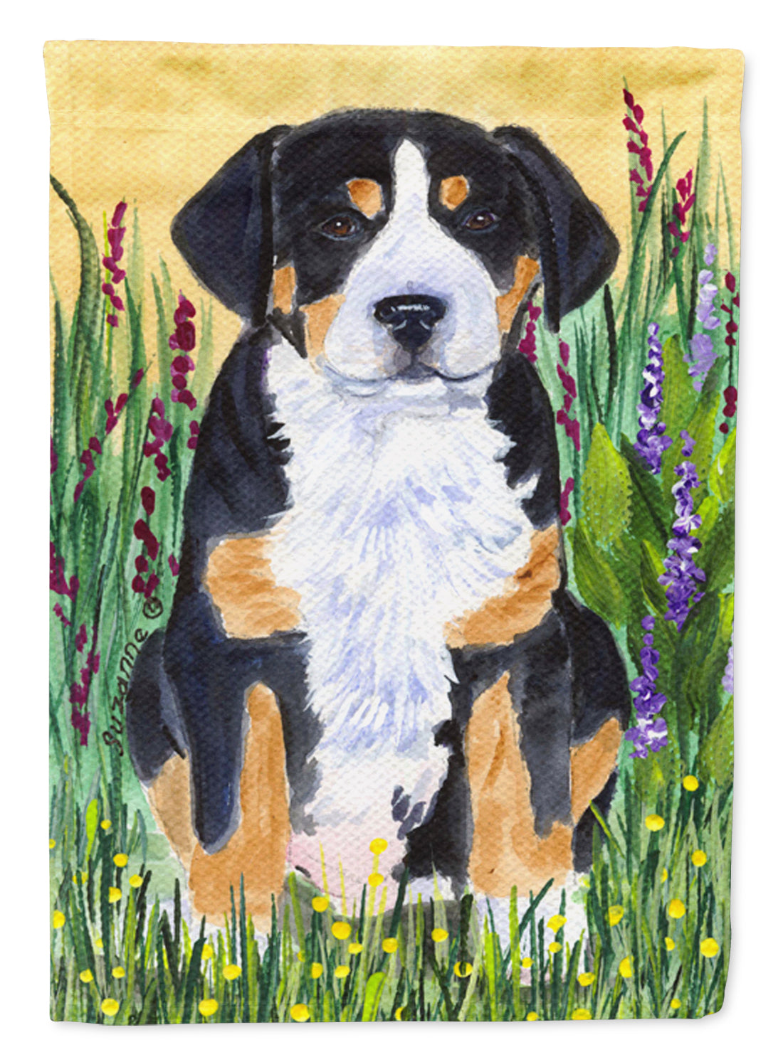 Greater Swiss Mountain Dog Flag Canvas House Size