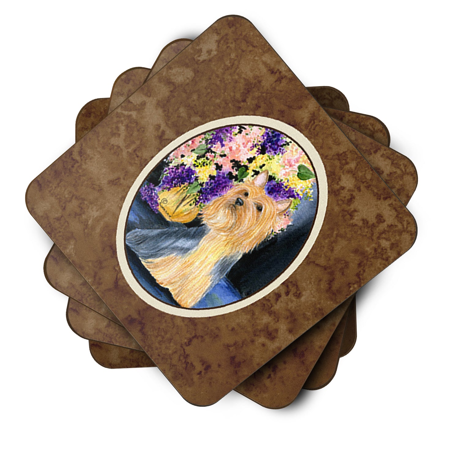 Set of 4 Silky Terrier Foam Coasters - the-store.com
