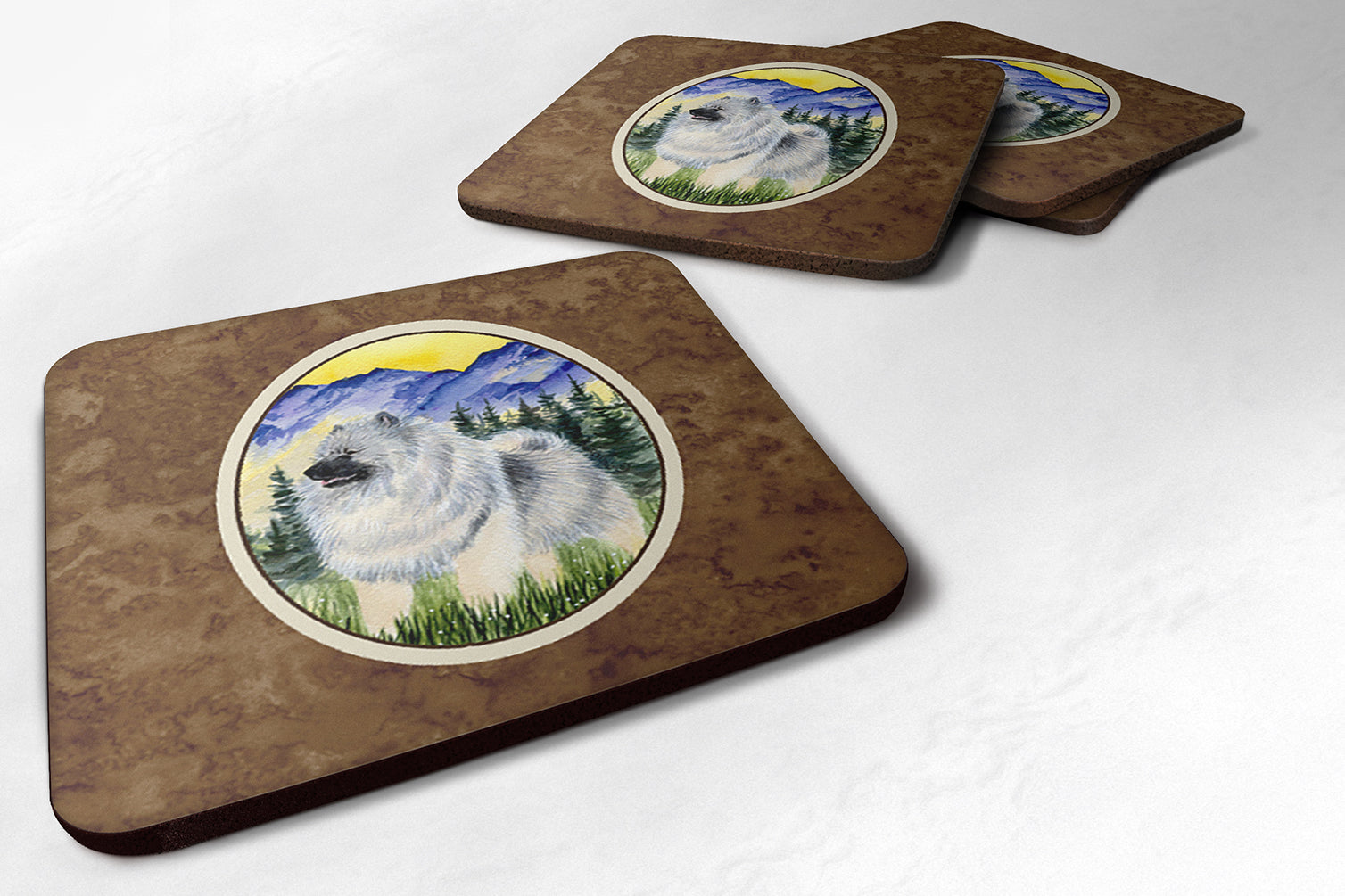 Set of 4 Keeshond Foam Coasters - the-store.com