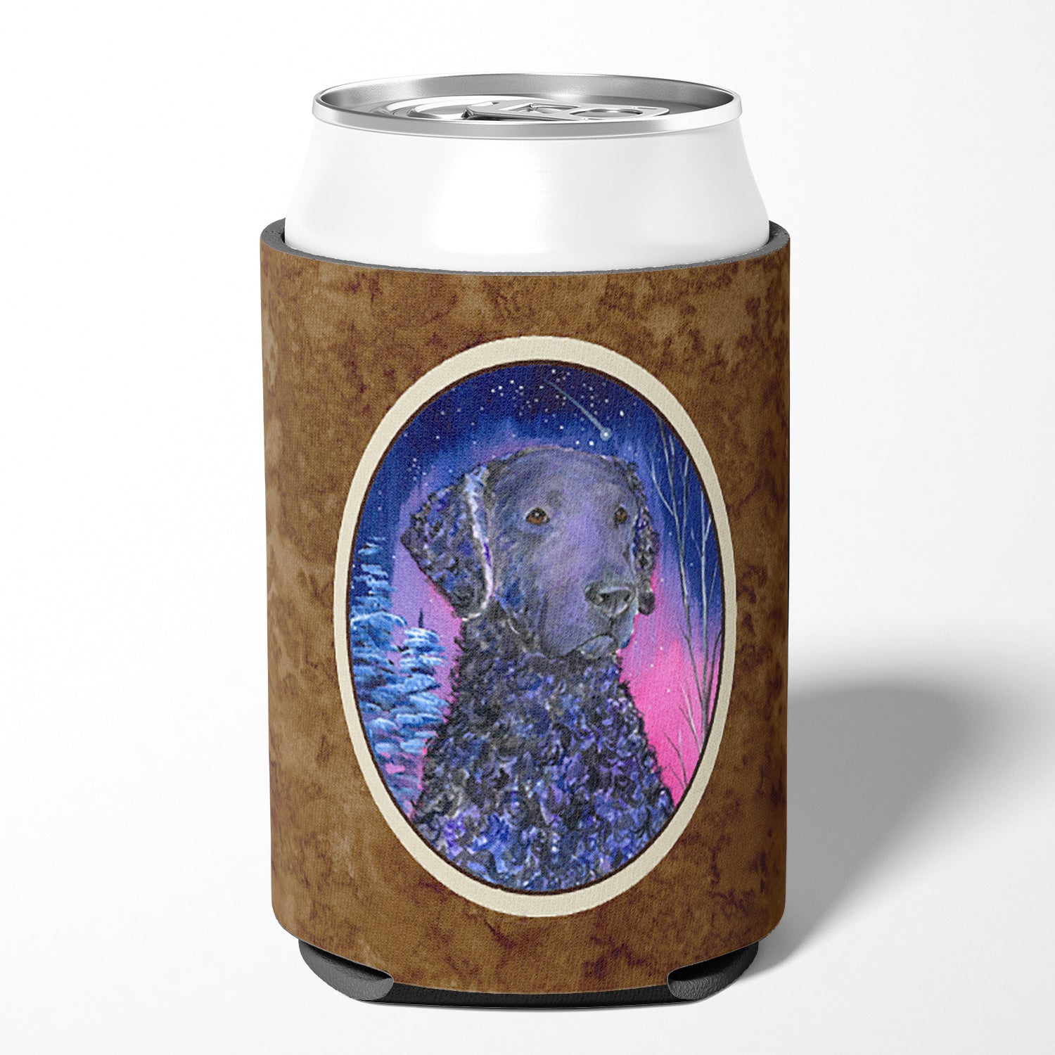 Starry Night Curly Coated Retriever Can or Bottle Beverage Insulator Hugger.