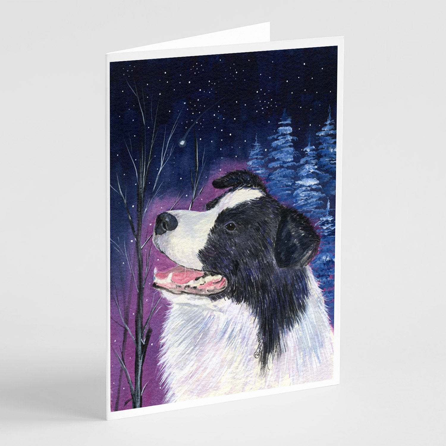 Buy this Starry Night Border Collie Greeting Cards and Envelopes Pack of 8