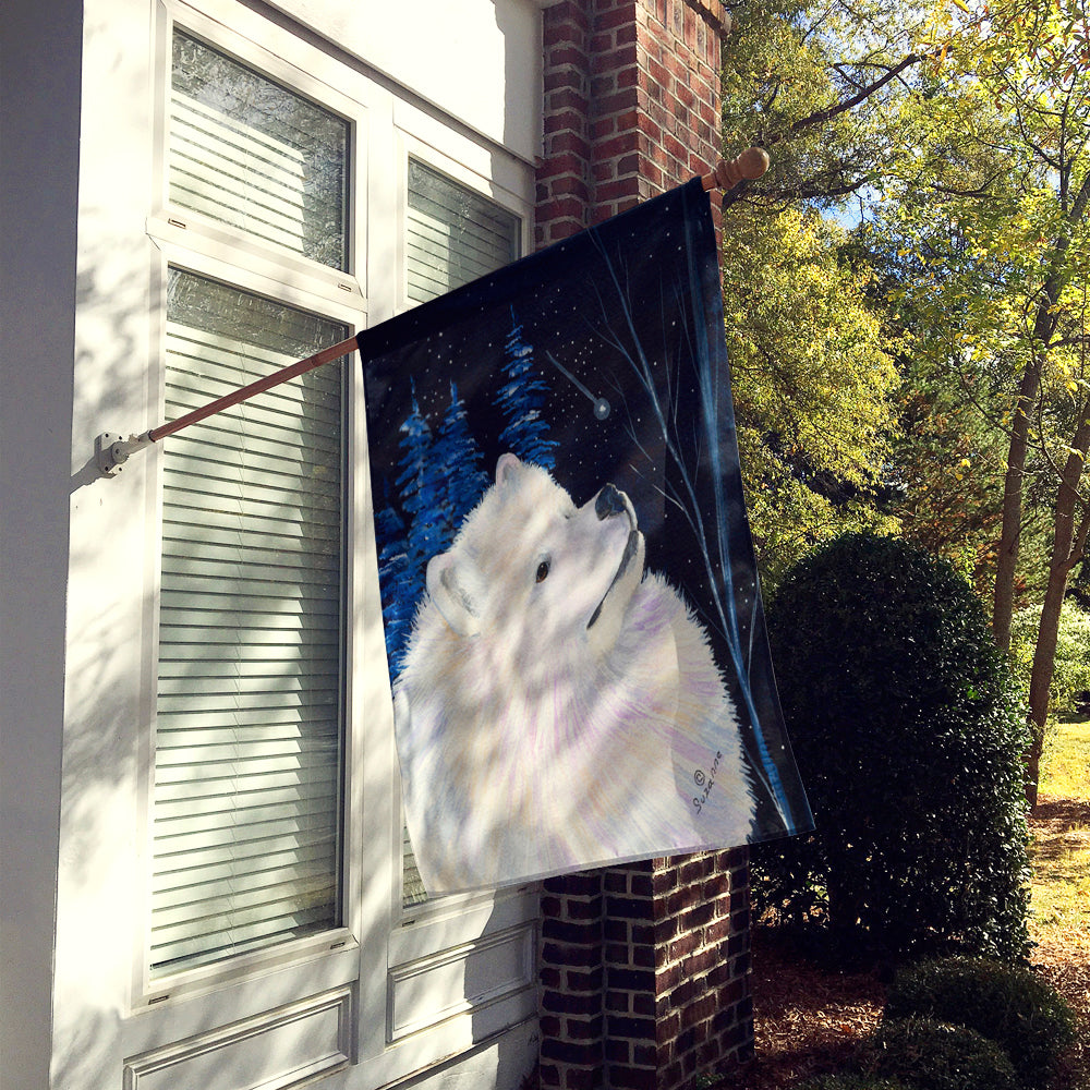 Starry Night Samoyed Flag Canvas House Size
