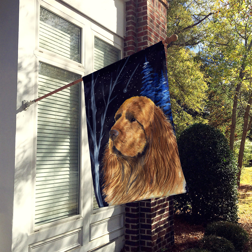 Starry Night Sussex Spaniel Flag Canvas House Size