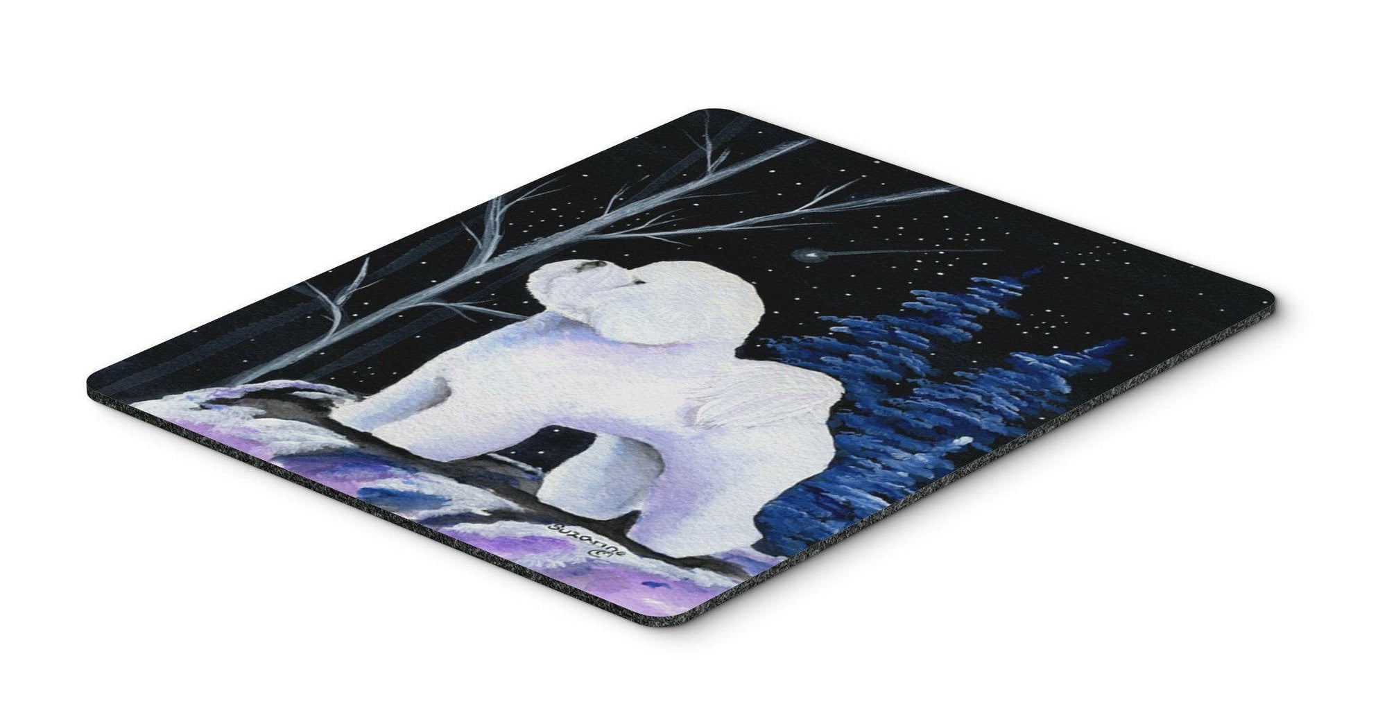 Starry Night Bichon Frise Mouse Pad / Hot Pad / Trivet by Caroline's Treasures