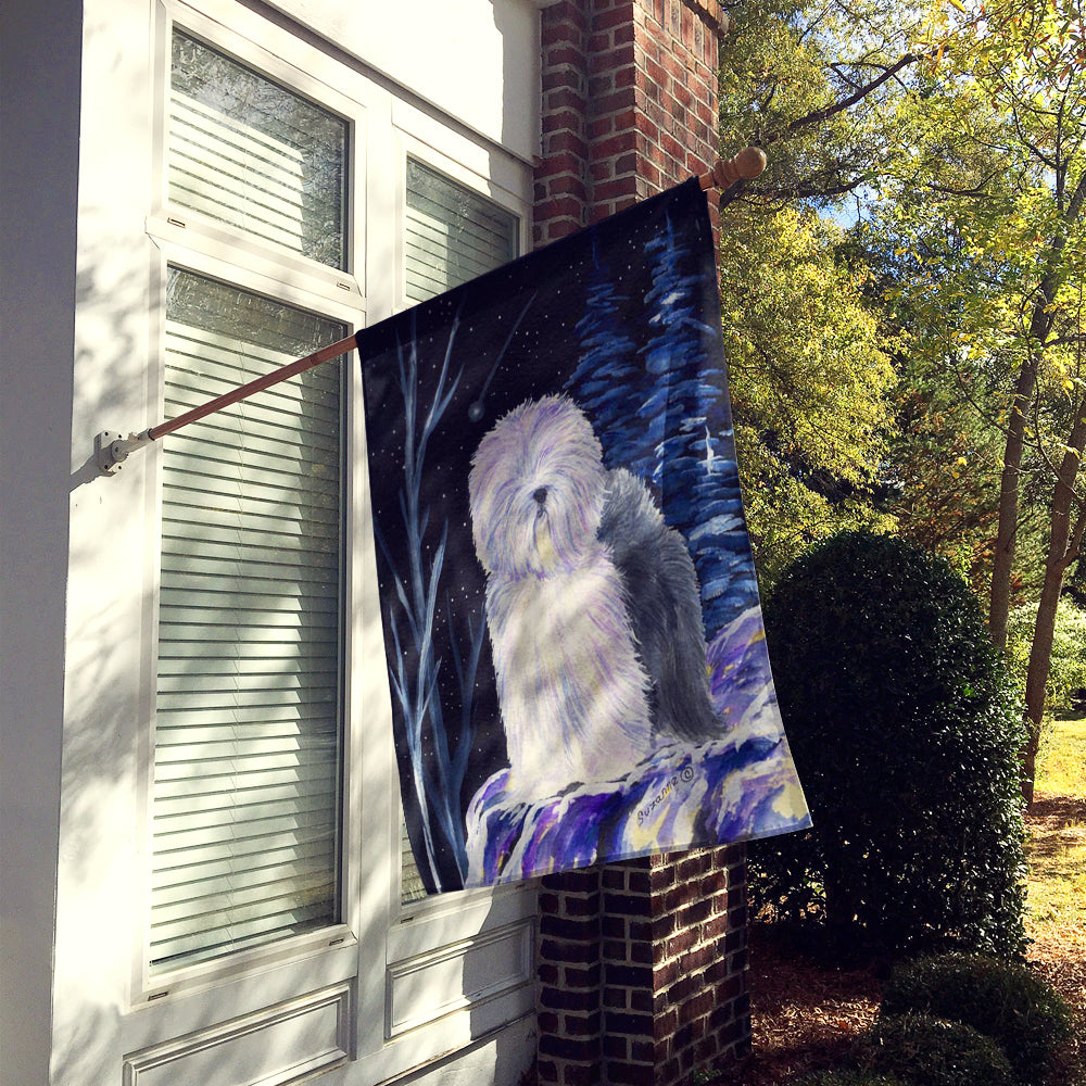 Starry Night Old English Sheepdog Flag Canvas House Size