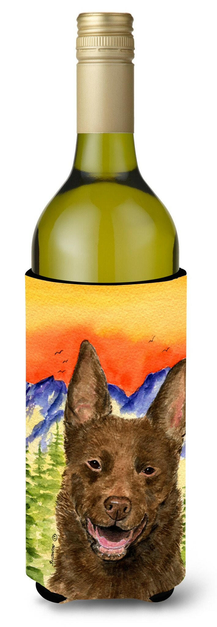 Australian Kelpie Wine Bottle Beverage Insulator Beverage Insulator Hugger SS8422LITERK by Caroline's Treasures