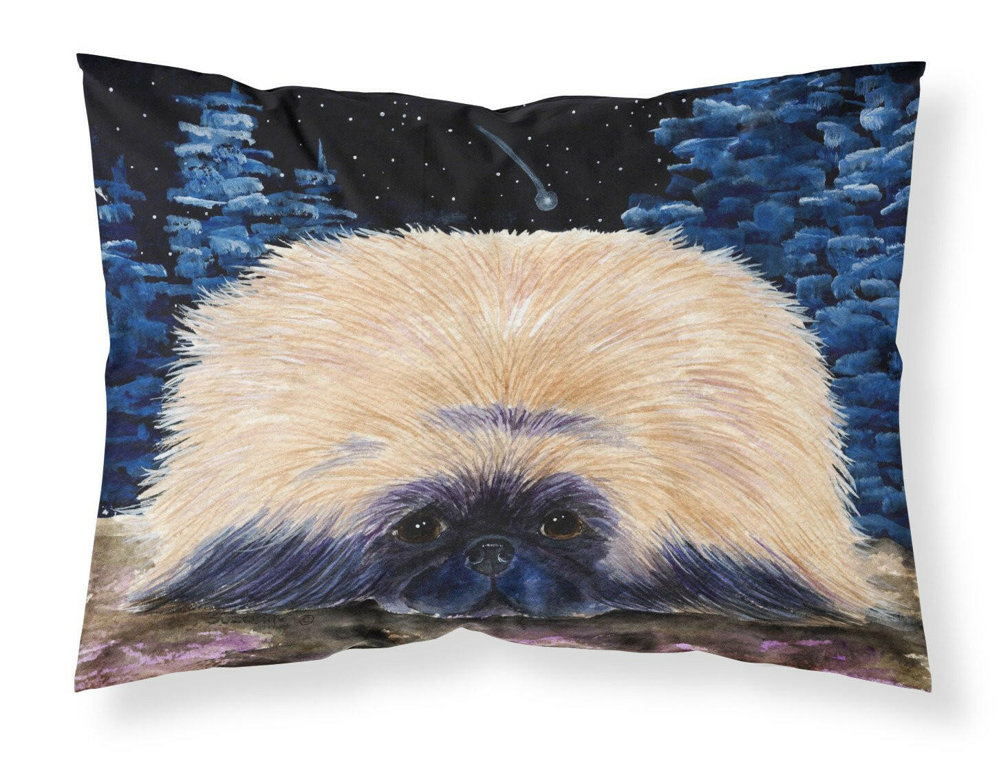 Starry Night Pekingese Moisture wicking Fabric standard pillowcase by Caroline's Treasures