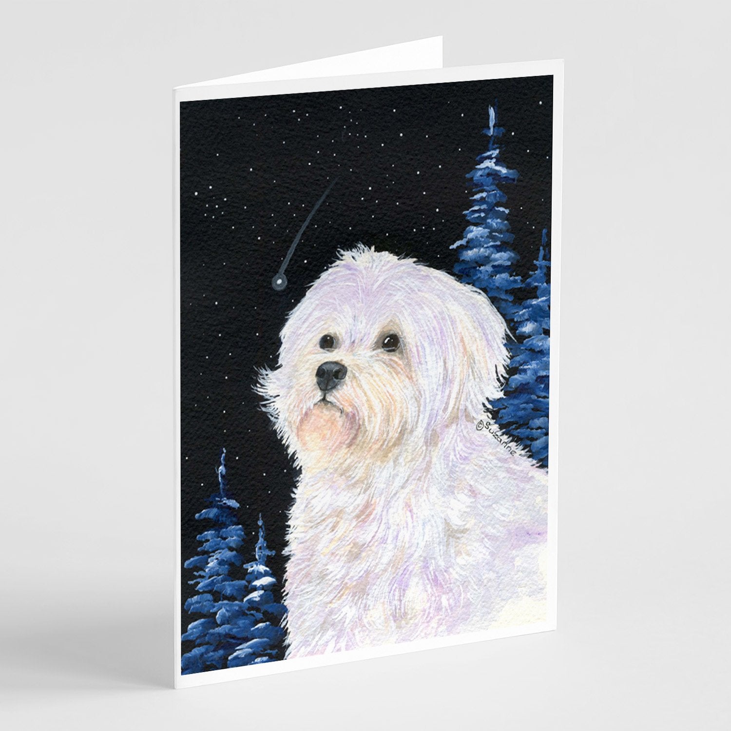 Buy this Starry Night Maltese Greeting Cards and Envelopes Pack of 8