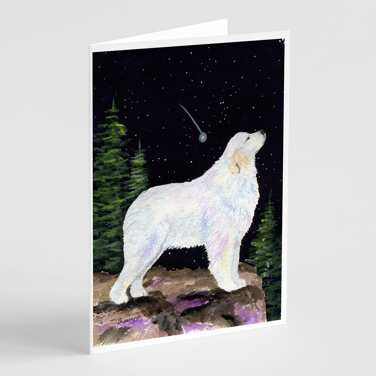 Buy this Starry Night Great Pyrenees Greeting Cards and Envelopes Pack of 8