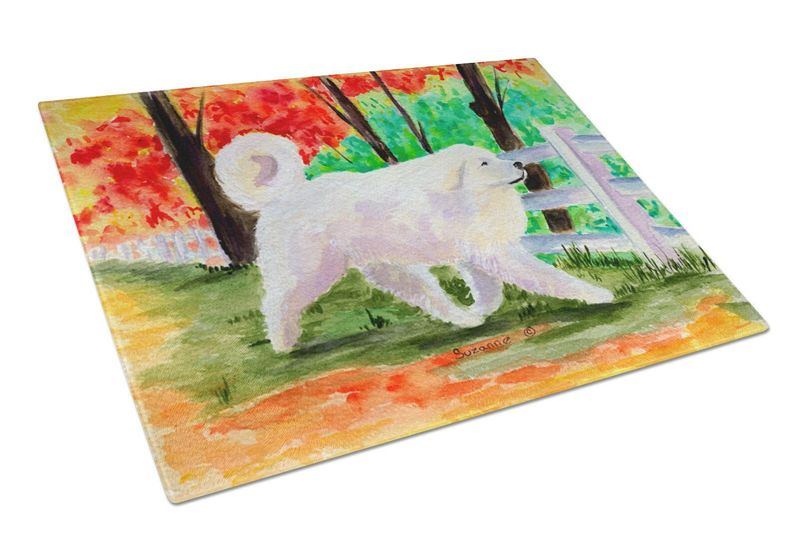 Great Pyrenees Glass Cutting Board Large by Caroline's Treasures