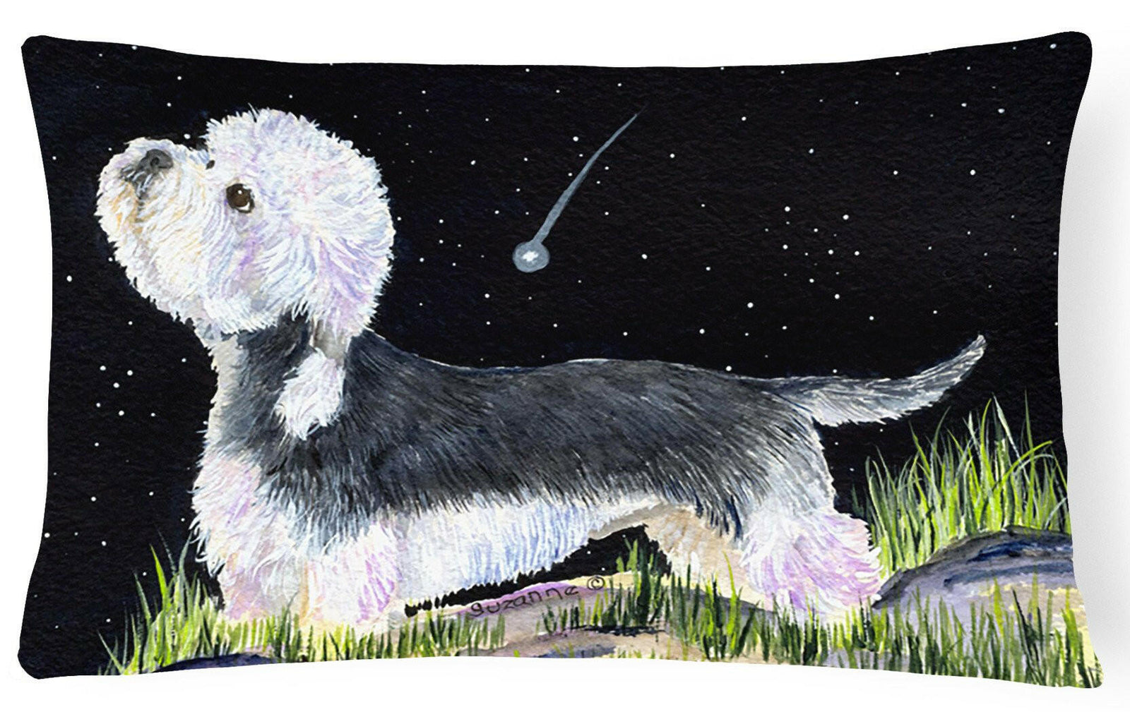 Starry Night Dandie Dinmont Terrier Decorative   Canvas Fabric Pillow by Caroline's Treasures