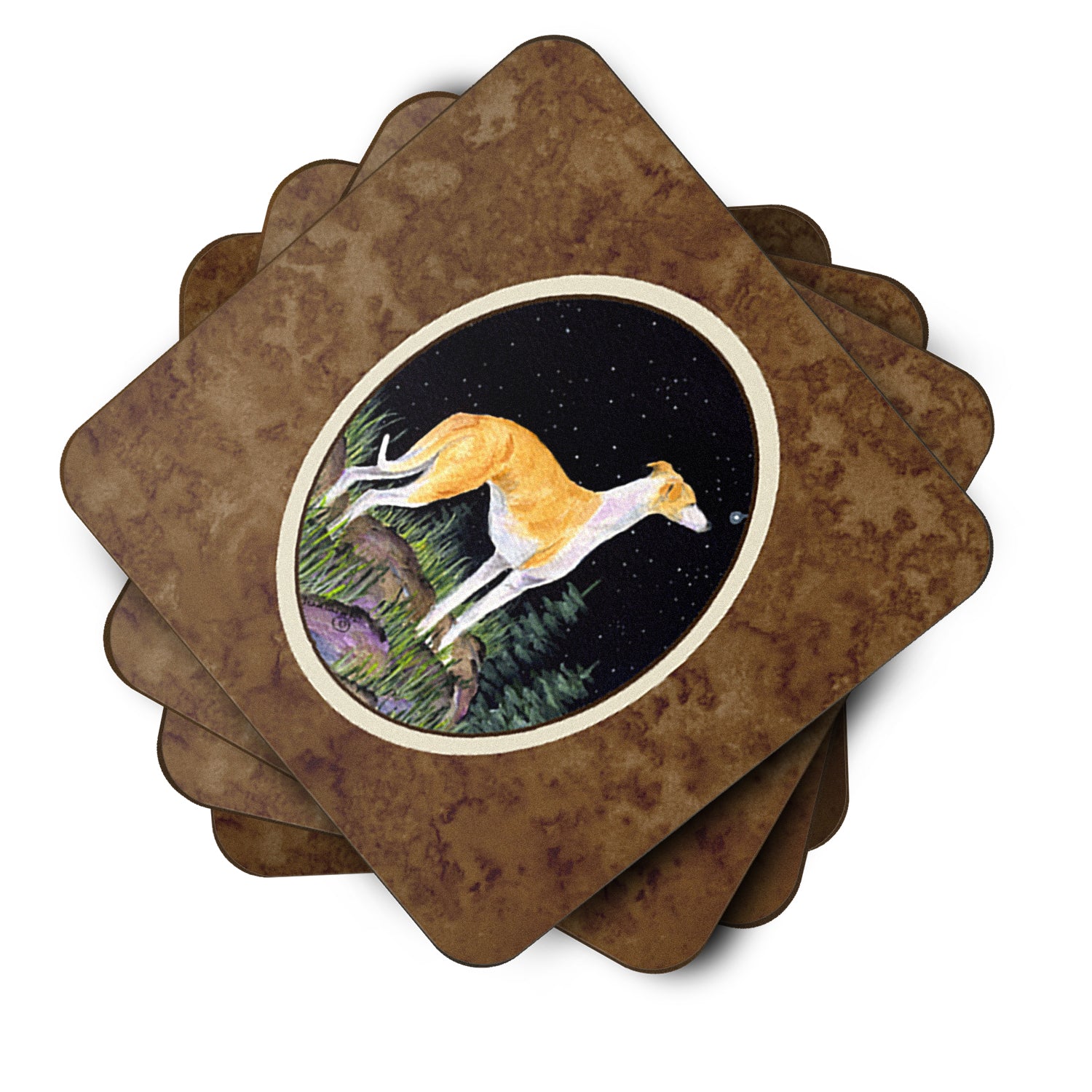 Starry Night Whippet Foam Coasters Set of 4 - the-store.com