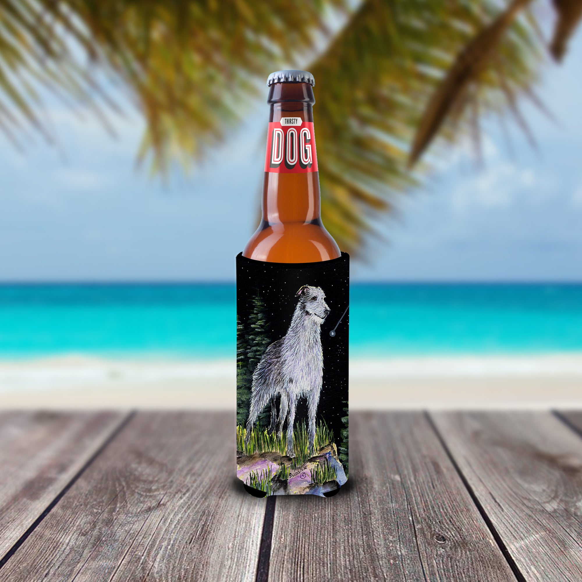 Starry Night Scottish Deerhound Ultra Beverage Insulators for slim cans SS8493MUK