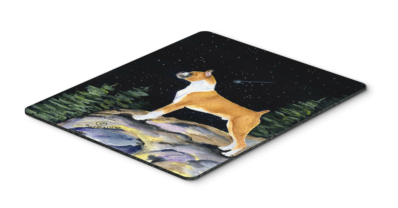 Starry Night Boxer Mouse Pad / Hot Pad / Trivet by Caroline's Treasures
