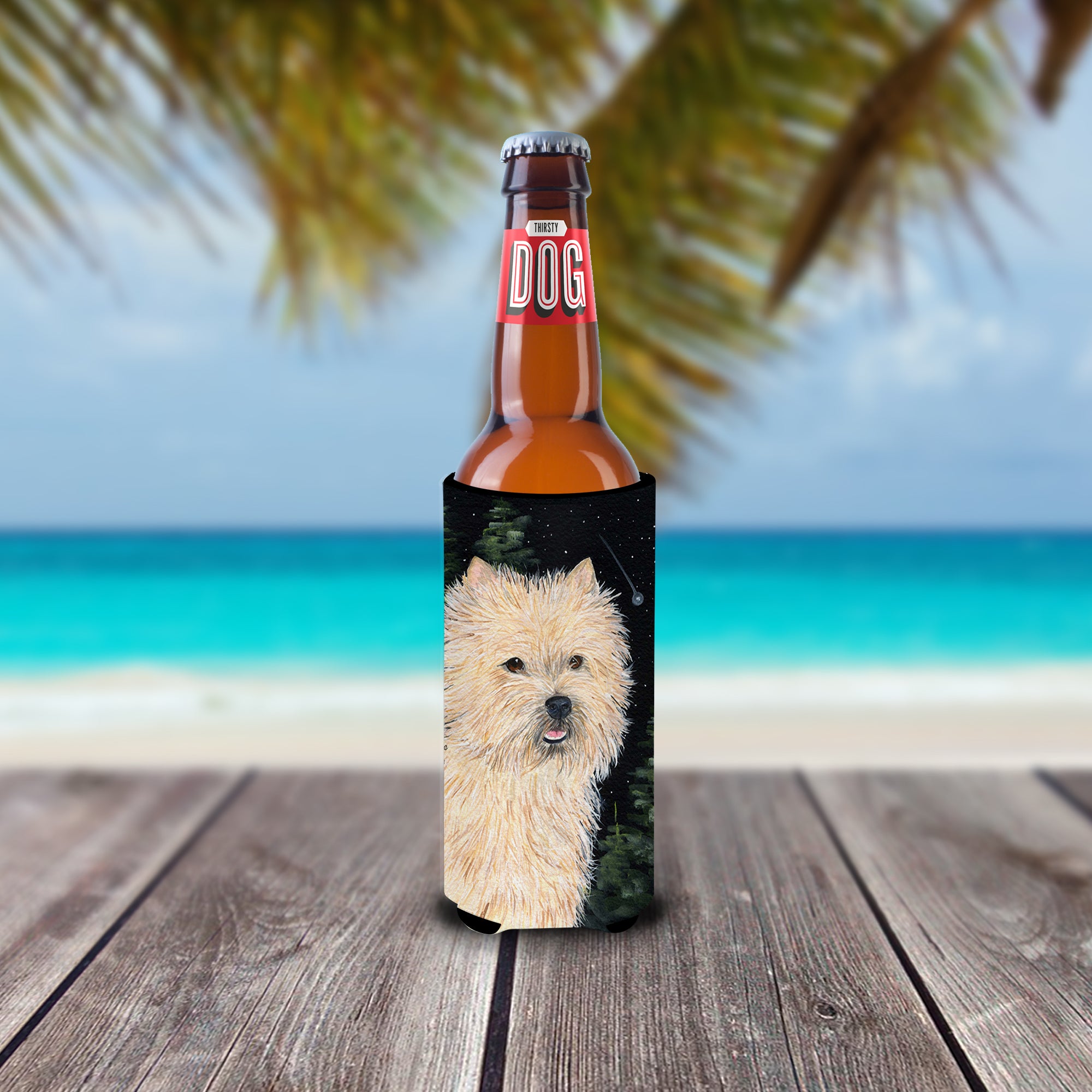 Starry Night Cairn Terrier Ultra Beverage Insulators for slim cans SS8502MUK.
