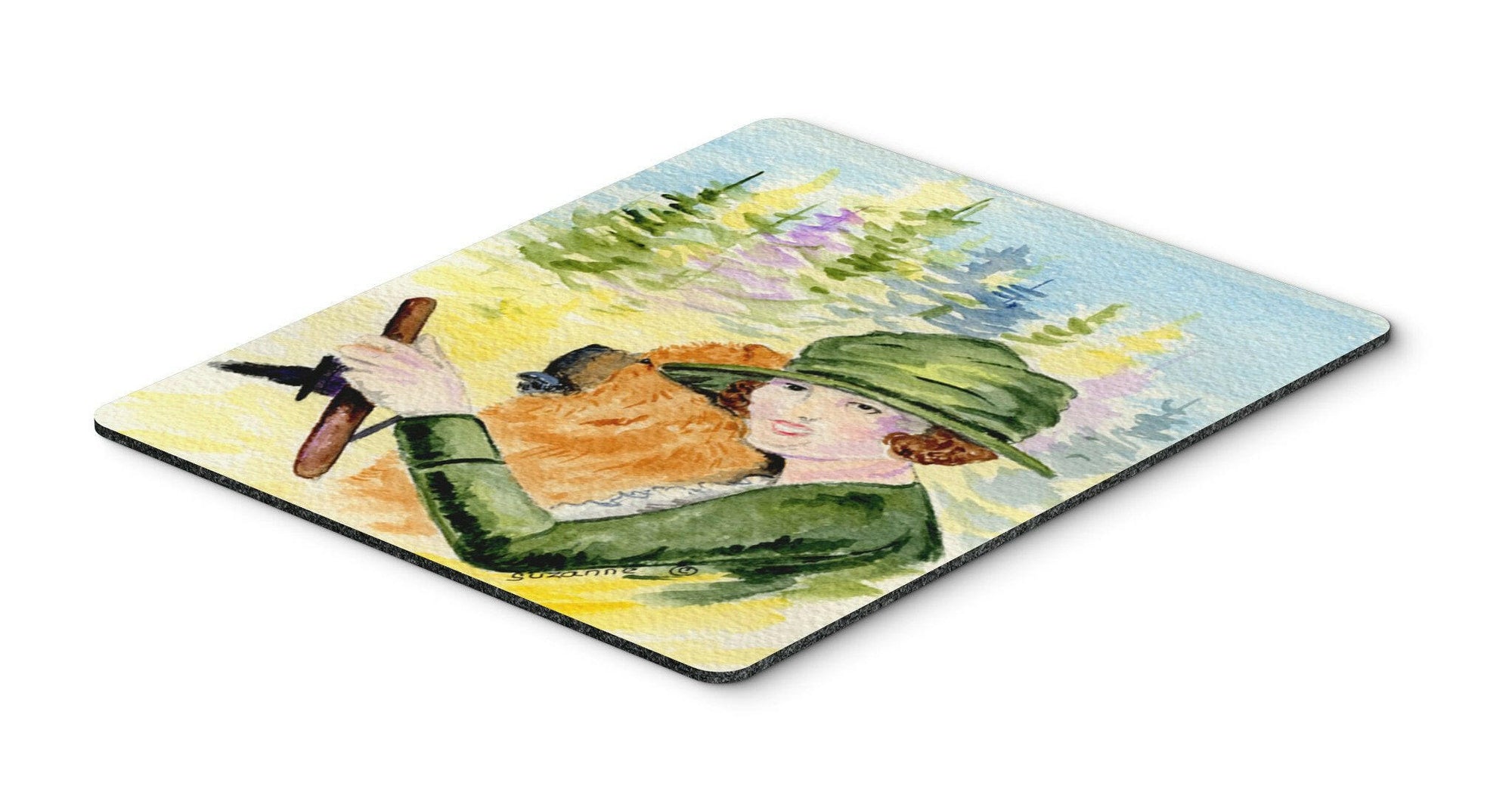 Lady driving with her Chow Chow Mouse Pad, Hot Pad or Trivet by Caroline's Treasures